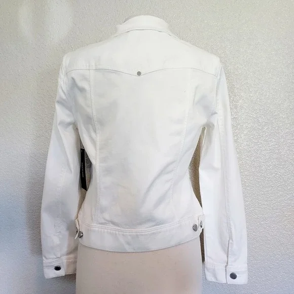 Women's White Denim Jacket - Picture 9 of 14